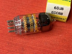 AMPEREX 6DJ8 ECC88 TUBE HOLLAND ORANGE GLOBE Cup Disc Getter (Box Y)