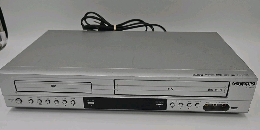 Go-Video DV2140 Dual Deck Combo DVD/VCR VHS Player Recorder Tested No Remote￼