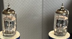 (1 PAIR) 12AU7A/ECC82 GE USA, TOP O, GREY. TESTED STRONG. EXCELLENT TUBES.