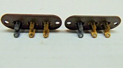NOS 1940 Vintage 3 Terminal Phenolic Antenna or Speaker Screw Strip set of 2