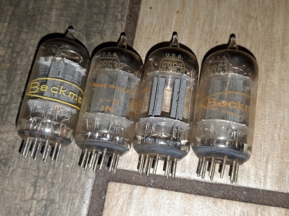 Lot of 4 VINTAGE Beckman 5963 Vacuum Tubes UNTESTED ESTATE FIND! FREE SHIPPING!