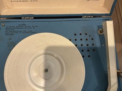 Vintage Imperial Party-Time Model 100 Record Player Blue Tested Spins 33/45