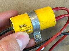NOS Vintage TVA-2515 Sprague Atom Paper Capacitor 20 + 20 uf 250v Firecracker