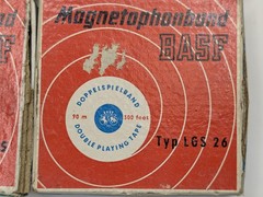 x4 LOT Magnetophonband BASF Reel 3″ Tape Box LGS Germany Pikkolo Doppelspielband