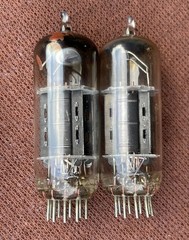Pair (2) 1950’s CBS 12BH7 Preamp Tubes / One Strong One Weak