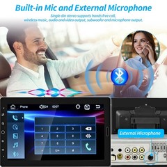 Hikity 10.1 Inch Single Din Car Stereo Carplay Android Auto Detachable Touch