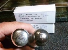 Matched Pair black and grey 6v6 GT Power Tubes Both test strong at 100+ each