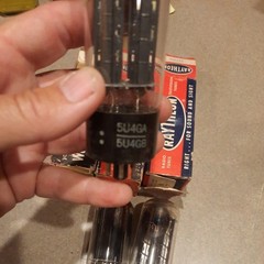 Lot of 3 GE 5U4GB 5AS4A Rectifier Tubes In Box Untested