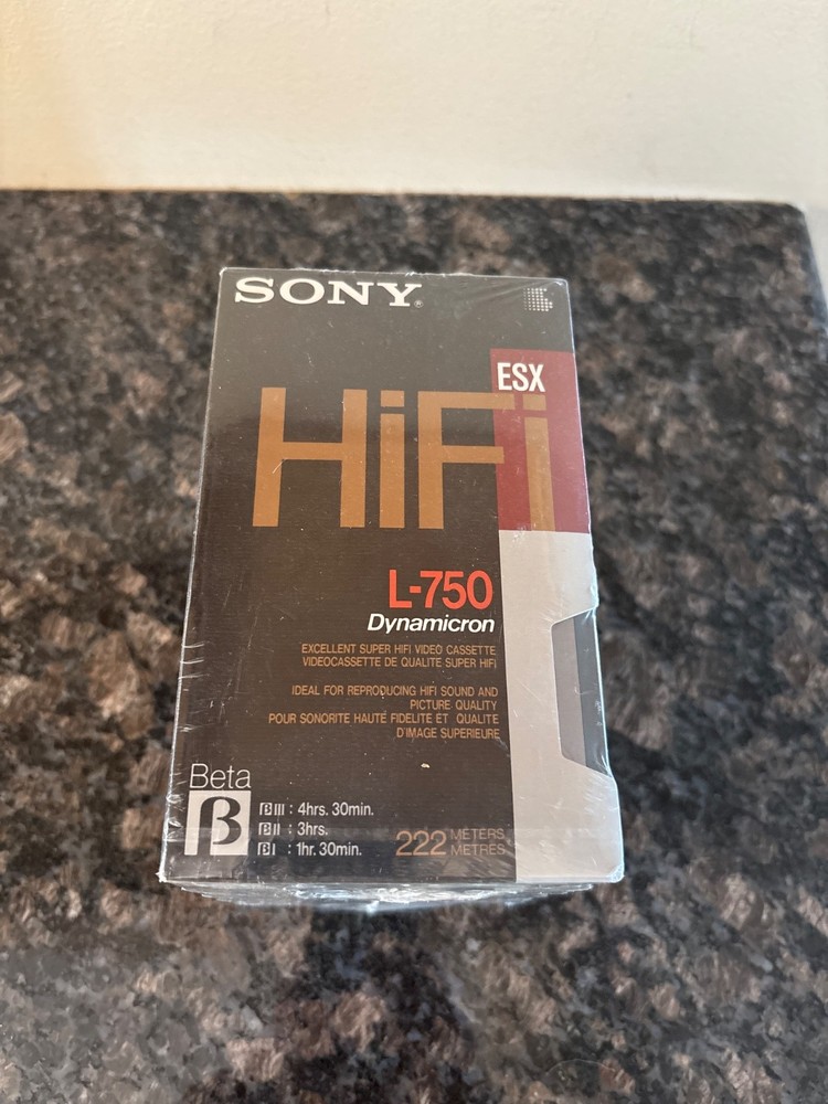 5 Vintage Sony Video Cassette Tape L-750 Beta ESX Super HiFi Dynamicron NIP