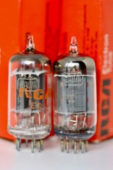 NOS RCA USA 12AU7A ECC82 MATCHED PAIR LONG-PLATE PLATINUM QUALITY TEST 2 TUBES