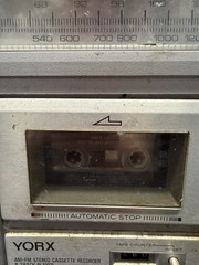 YORX K6061 Stereo Vintage Boom Box AM FM Radio Cassette 8 Track -Partial Working