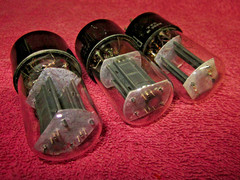 Matched Pair +1 RCA 6SN7GTB Staggered Black Plate Tubes Balanced STRONG 3pc 6SN7