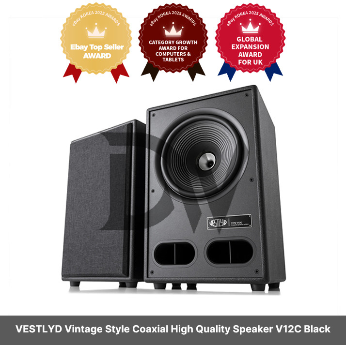 VESTLYD Vintage Style Coaxial High Quality Speaker V12C Black