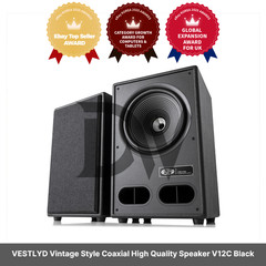 VESTLYD Vintage Style Coaxial High Quality Speaker V12C Black