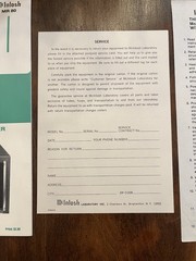 McIntosh MR80 Digital FM Radio Tuner Owner’s Manual, Schematic, Warranty Card