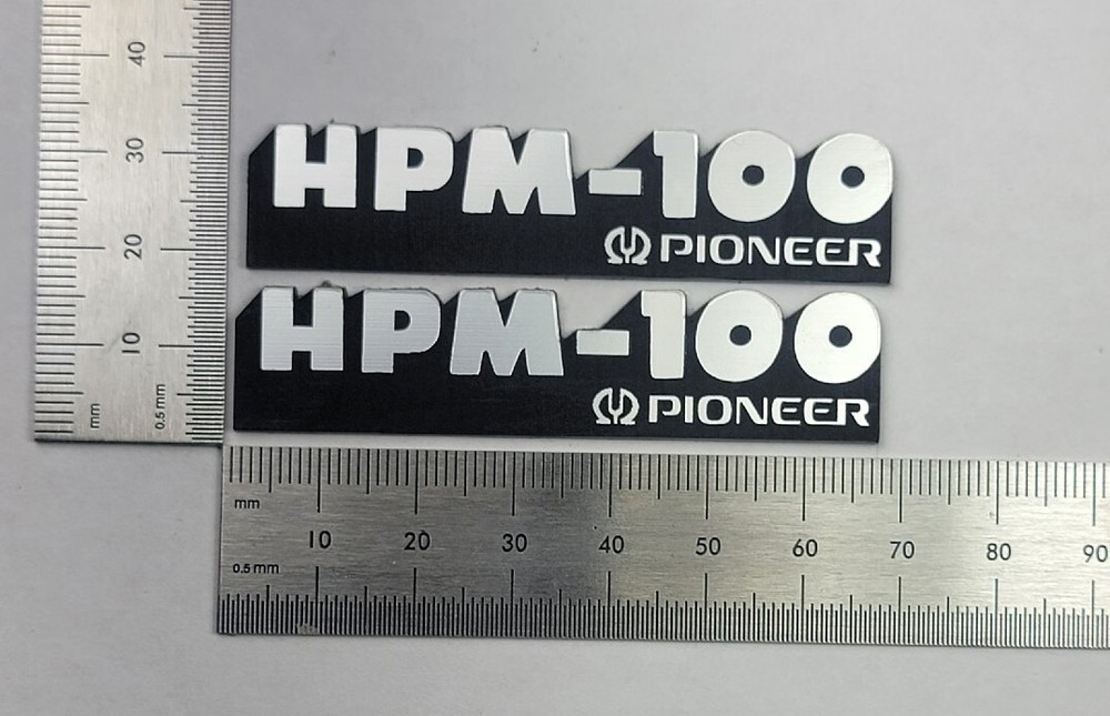 Pioneer HPM-100 Speaker Badge Emblem Logo Name Plate Pair Custom Made IN USA🇺🇸