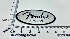 Fender Spaghetti Logo for Interior Case Badge Custom Made Silver Aluminum 1946