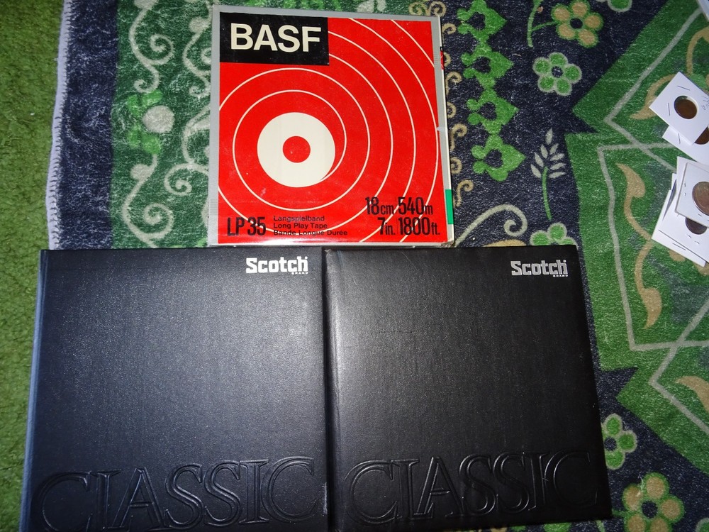 Lot 3, New 7′ BASF Reel to Reel Tape & 2 open box Scotch Classic