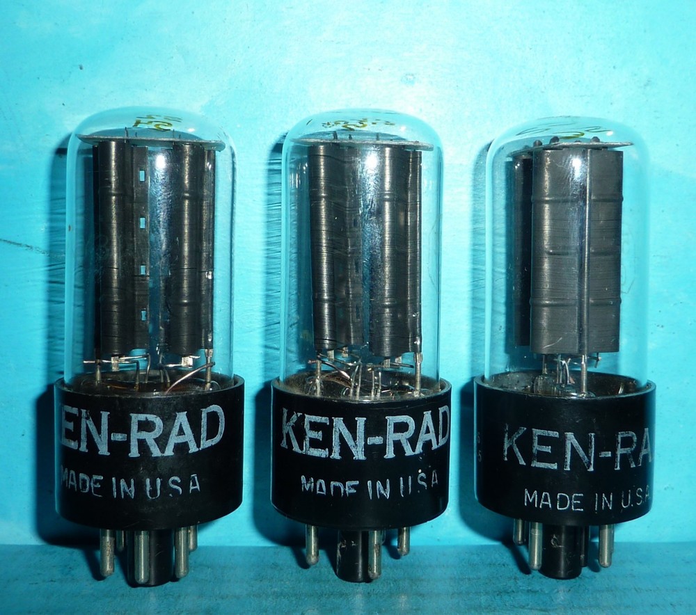 3 Ken-Rad 5Y3GT Rectifier Tubes Black Plates D Getter Tested