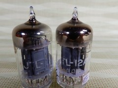 Tung-Sol Long Gray Plate JTL 12AX7 Vacuum Tubes (2) Tested Matched 100/100% Both