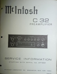 McIntosh C-32 Service Manual Stereo Preamplifier Original