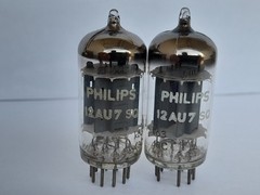2x 12AU7 SQ ( ECC82 / E82CC / 12AU7WA ) tubes PHILIPS K63 – D foil – NOS – 1958