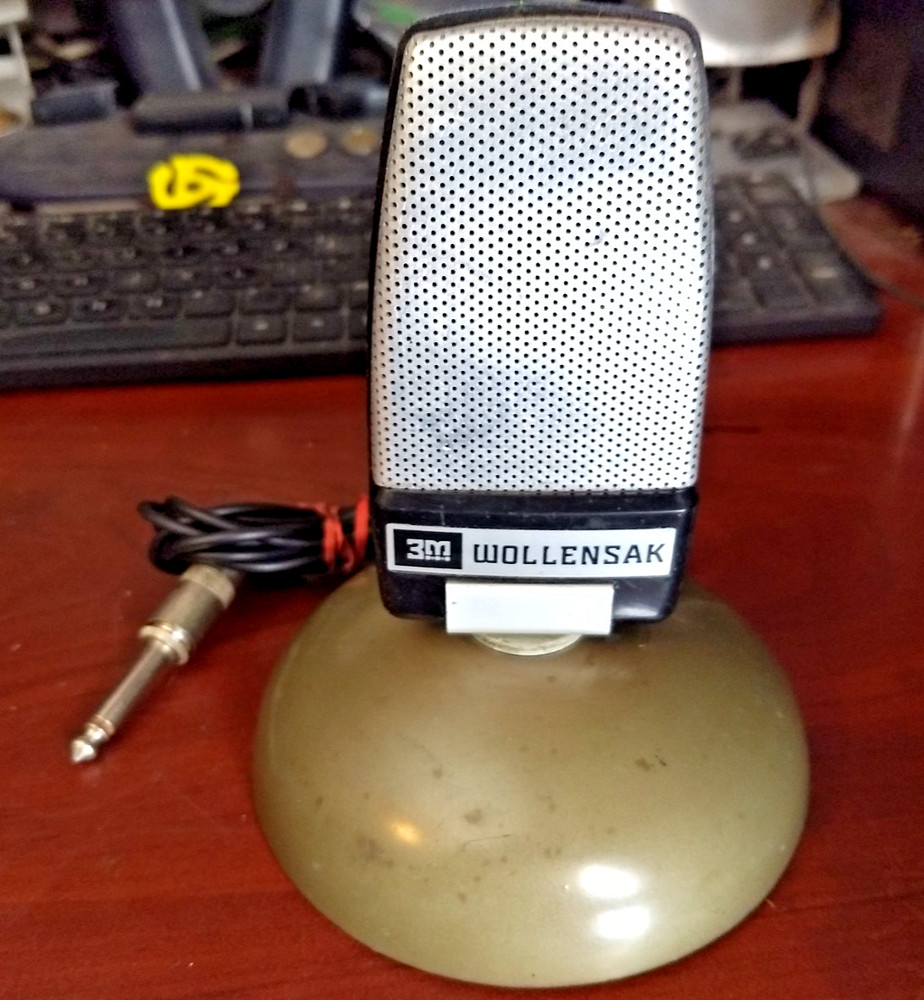 Vintage Wollensak 3M B-162-20 Microphone With Pivoting / Tilting Stand 2-way CB
