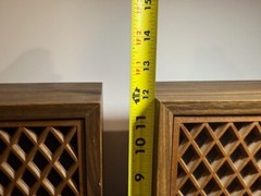 Vintage 8 Ohms 3 watts Woodgrain Speakers Set 12″ x 8 1/2″ Made in Japan