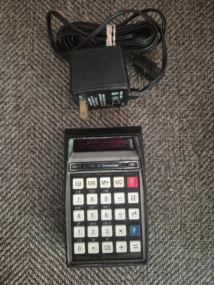 Bowmar MX 100 Vintage Electronic Calculator With A/C Power Supply