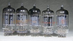 Five (5) RCA/GE (HP Label) 7025/12AX7/ECC83 Long Gray Plate USA