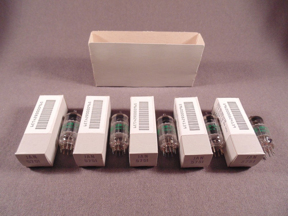 5 5751 JAN GE HiFi & Guitar Amp Vacuum Tubes Codes 88-26 NOS Strong & Balanced