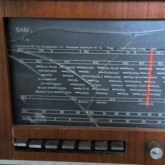 SABA Vintage AM/FM Tabletop Console Radio Wooden Cabinet Wood Finish
