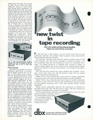 1973 dbx Record LP Noise Reduction Audiophile Synthesizer Dealer Brochure Lot