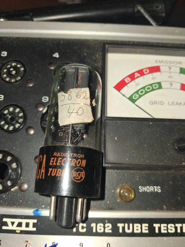 1 Strong Test Nos Rca Black Plate D getter 5Y3GT / 5Y3 tube #A27