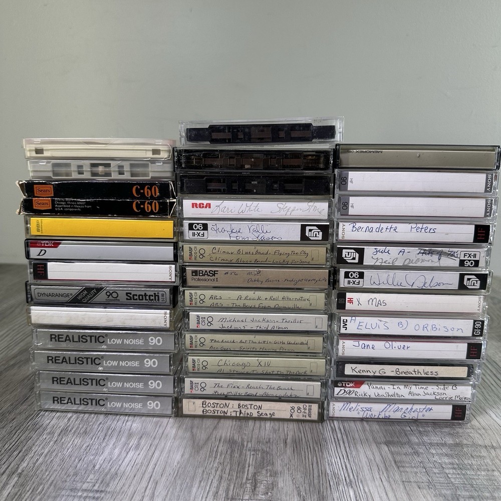 Lot of 38 Used Cassettes Mixed Lot Sony TDK BASF Pro II Chrome Realistic Type I