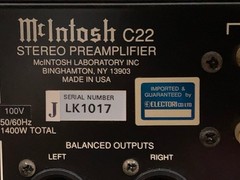 McIntosh C22 Stereo Tube Preamplifier