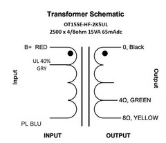 Pair of OT15SE-HF-2K5UL SE HiFi Output Xfmr 2K5 x 4/8Ohm 40%UL 65mADC