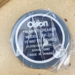 OLSON SP-378 6″ Trumpet Speaker 15 Watts Olson Electronics Ohio NOS Vintage