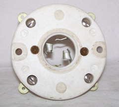E. F. Johnson 4-pin Bayonet Jumbo Ceramic tube socket,NOS,original box,123-211