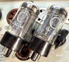 NOS MATCHED PAIR MULLARD VALVO GZ34 F32 Tubes TV7 Tested 63/63 63/62 & Min=40/40