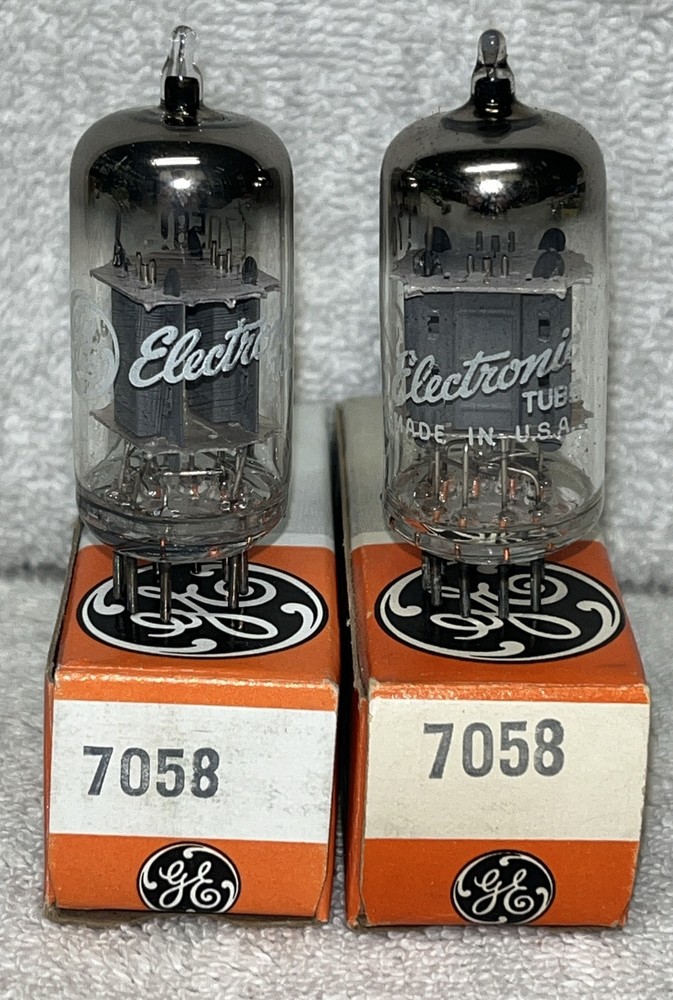 Matched Pair GE 7058 12AX7 Preamp Tubes TV7U Tested