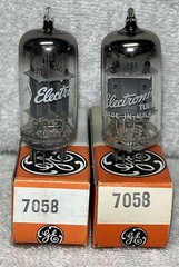Matched Pair GE 7058 12AX7 Preamp Tubes TV7U Tested