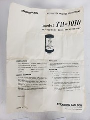 Vintage Stromberg-Carlson TM-1010 Microphone Input Transformer Tube Audio