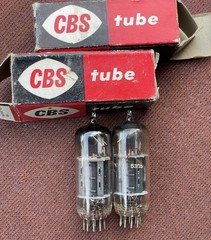 Pair (2) 1950’s CBS 12BH7 Preamp Tubes / One Strong One Weak
