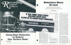 1973 dbx Record LP Noise Reduction Audiophile Synthesizer Dealer Brochure Lot