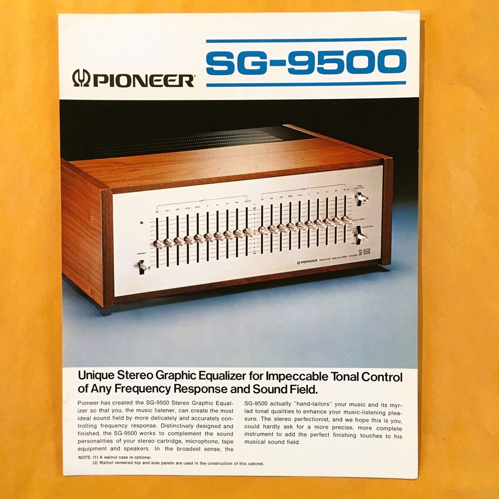Original Pioneer SG-9500 Graphic Equalizer Brochure – NOS and Uncirculated
