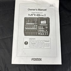Fostex MR-8MKII Digital Multitracker OWNER’S MANUAL Original
