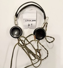 Vintage Wired On-Ear Headphones 2300 Ohm Adjustable Headband Black/Silver