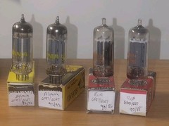 Vintage 2 Pr. 1 Sylvania 1 RCA 6FQ7/6CG7 Vacuum Tubes