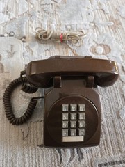 VINTAGE STROMBERG CARLSON 500 D BROWN TOUCH TONE MODULAR DESK PHONE UNTESTED